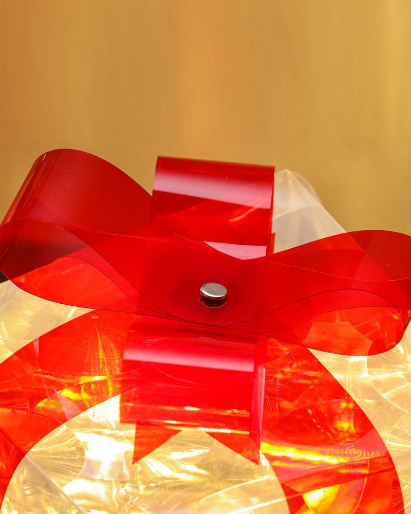 Christmas Decorations In The Form Of Glowing Gift Boxes
