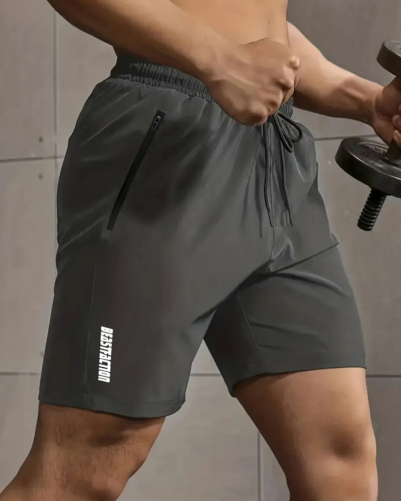 Men's Quick Dry Zipper Pocket Athletic Shorts