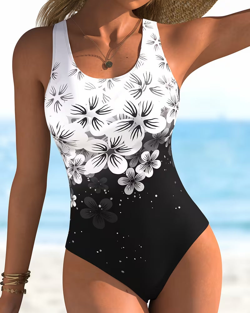 Fashion Floral Print One-Piece