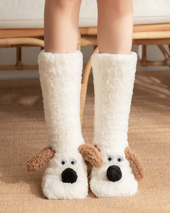 Cute Plush Dog Socks