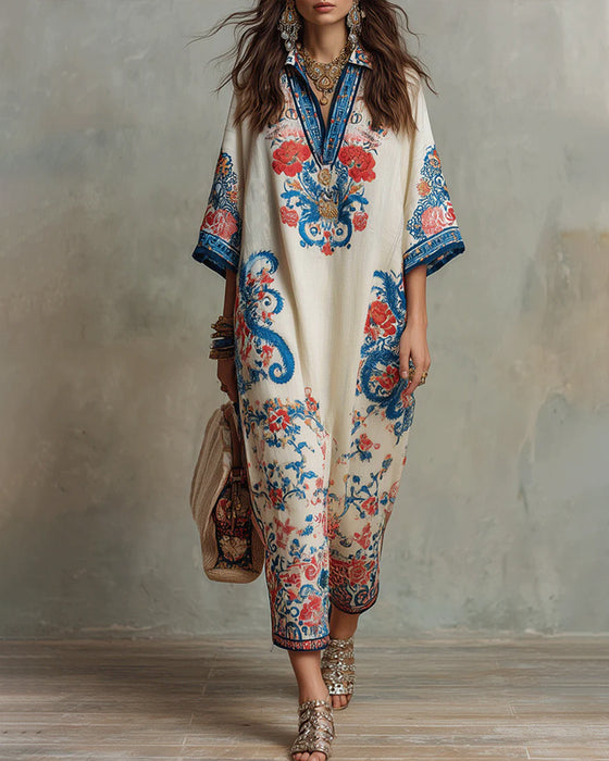 Bohemian Lapel Casual Dress