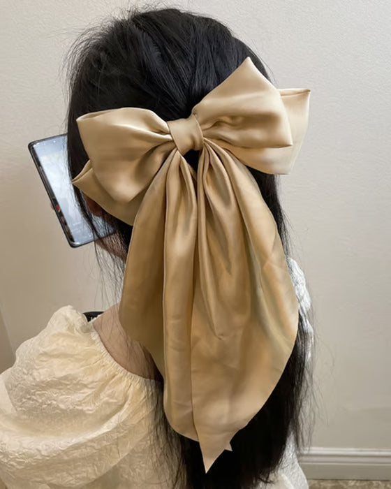 🔥Large Bow Hair Clip for Women – Wedding & Everyday Ponytail Accessory with Long Tail