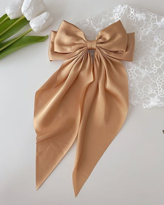 🔥Large Bow Hair Clip for Women – Wedding & Everyday Ponytail Accessory with Long Tail
