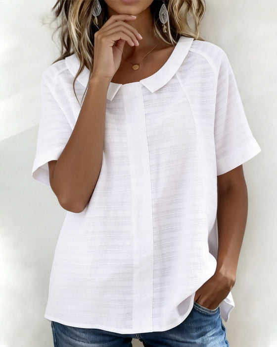 Textured Peter Pan Collar Blouse