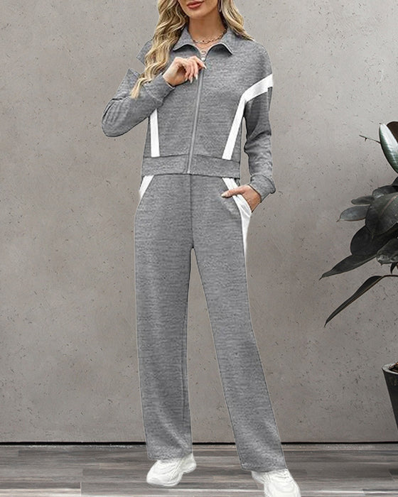 Sporty - Casual Style Two - Piece Set of Jacket and Pants
