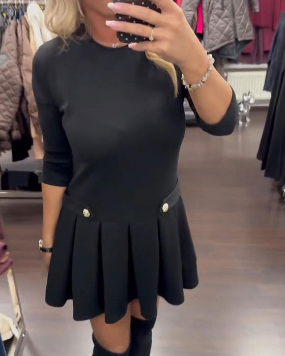 Elegant Slimming Pleated Dress