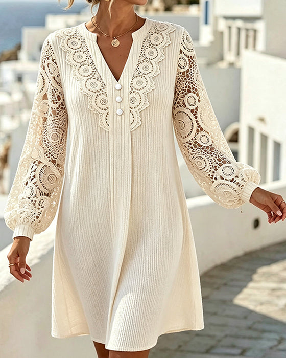 Lantern Sleeve Long Sleeve Dress