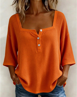 Square Neck Waffle Top