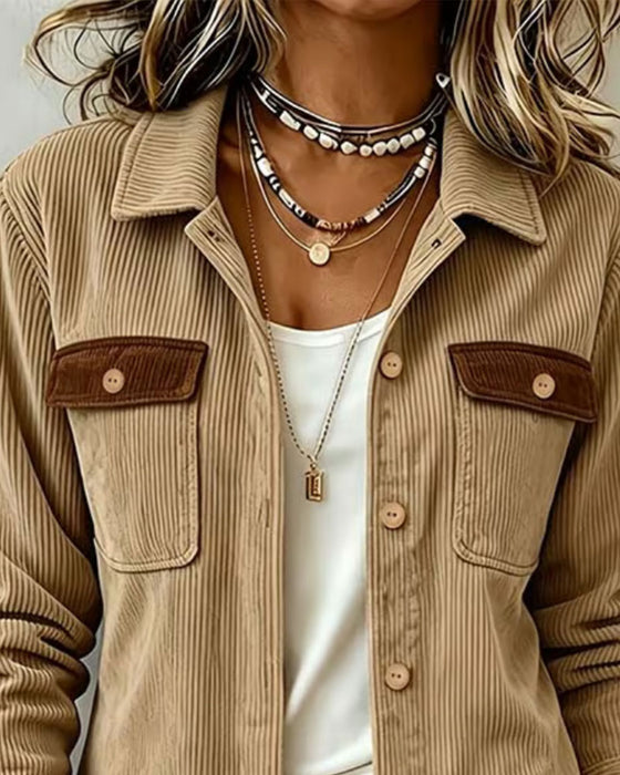 Long Sleeve Lapel Casual Shirt
