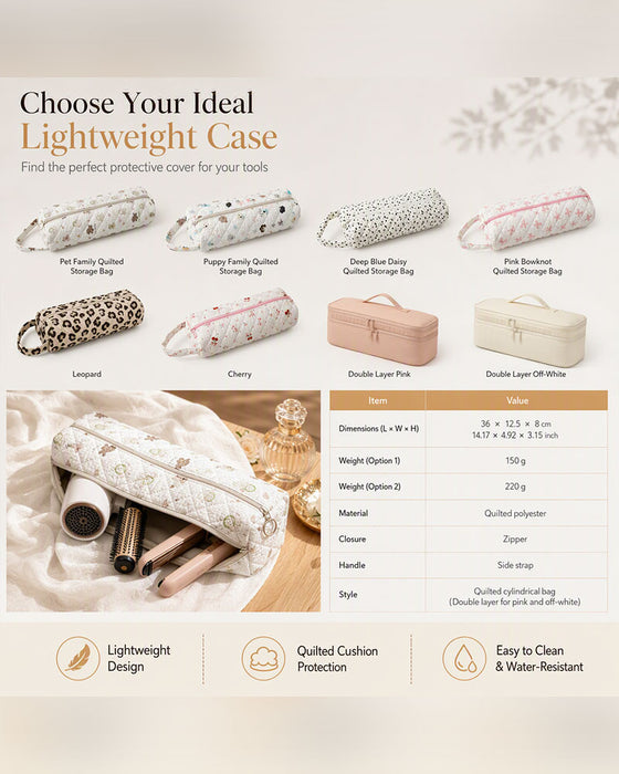 Portable Quilted Travel Storage Bag