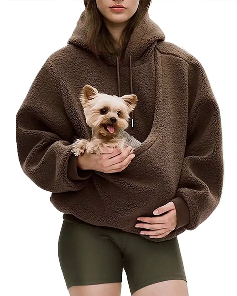 Teddy Pet Pocket Hooded Sweatshirt