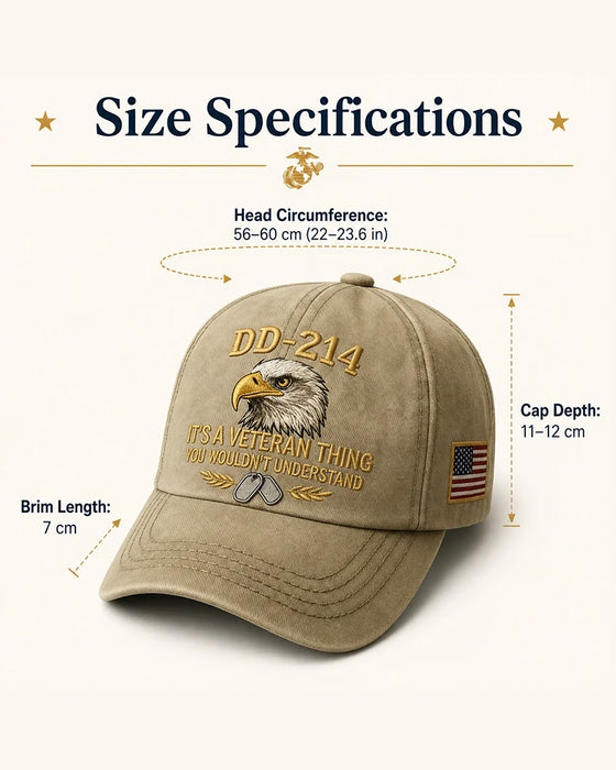 DD-214 Veteran 3D Embroidered Cap