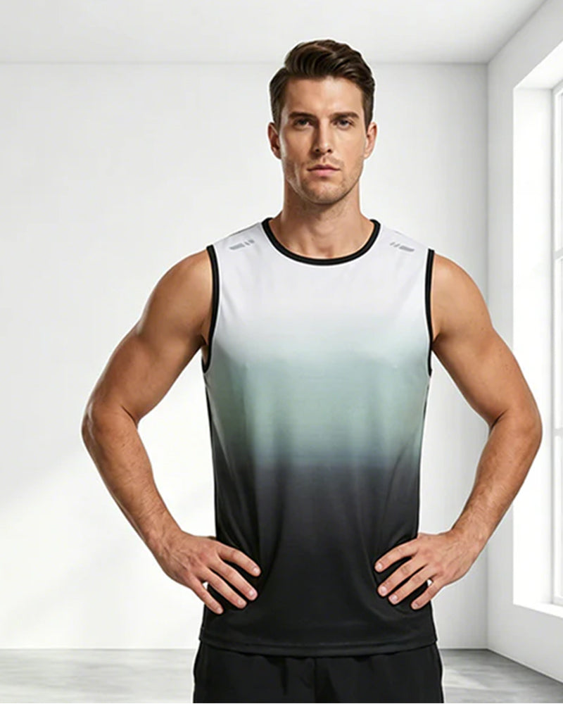 Men's Gradient Crew Neck Tank Top