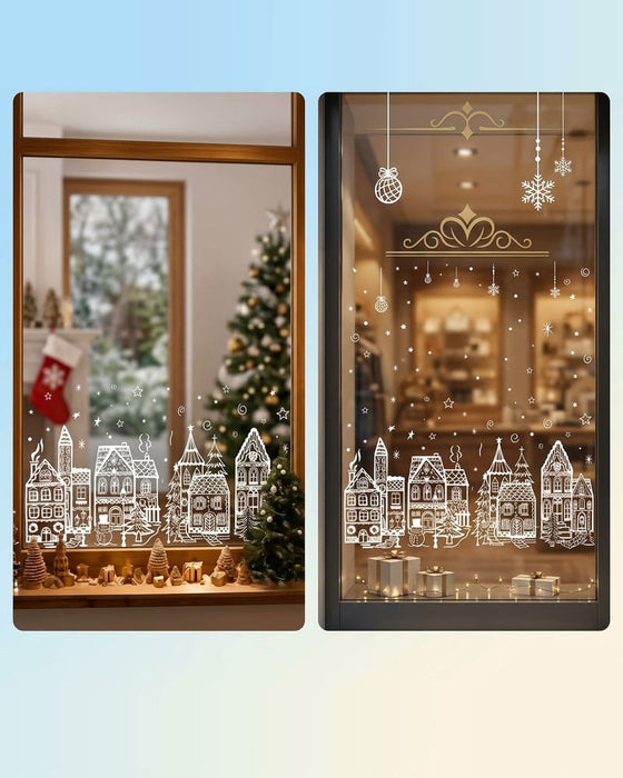 Christmas Village Window Clings