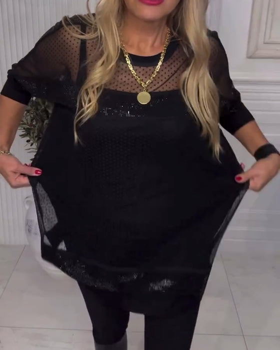 Patchwork Long Sleeve Blouse