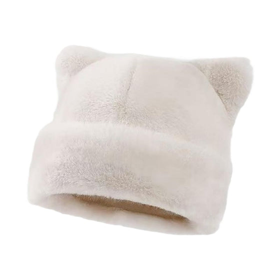 Leopard Print Plush Cat Ear Hat