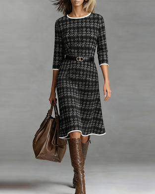 Round Neck Chanel-Style Dress