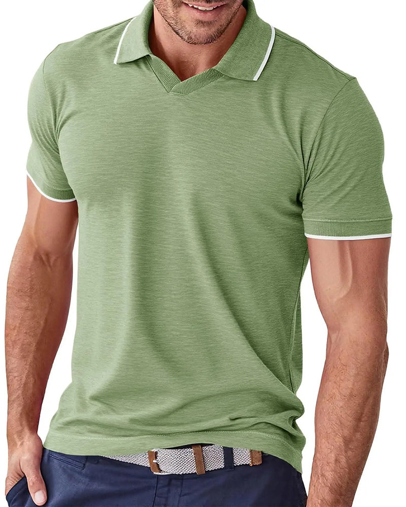 Men's Lapel Short-Sleeved T-Shirt