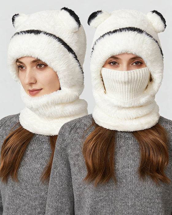 Autumn And Winter Integrated Warm Knitted Hat