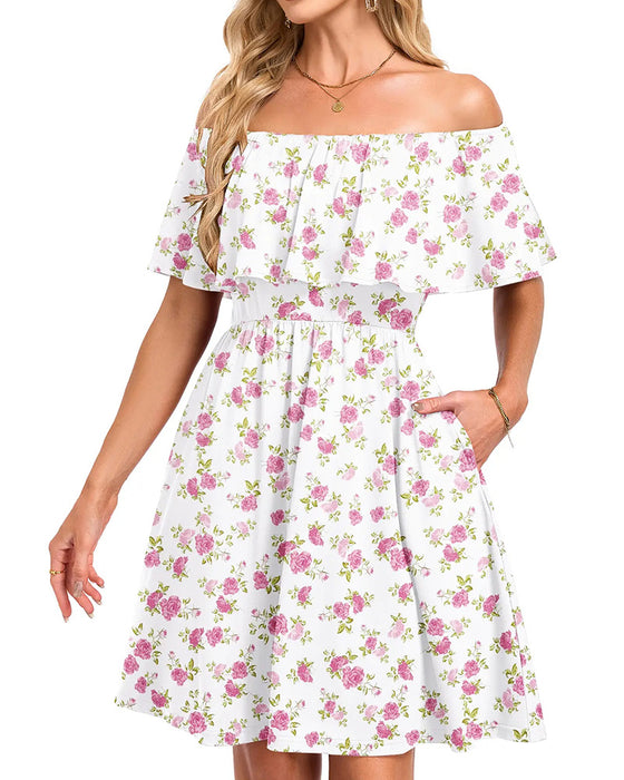 Floral Off-Shoulder Midi Dress