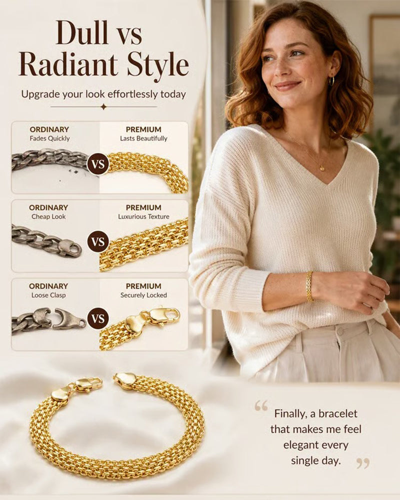 Wide Woven Mesh Bracelet