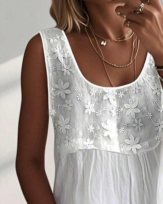 U-Neck Sleeveless Solid Tank Top