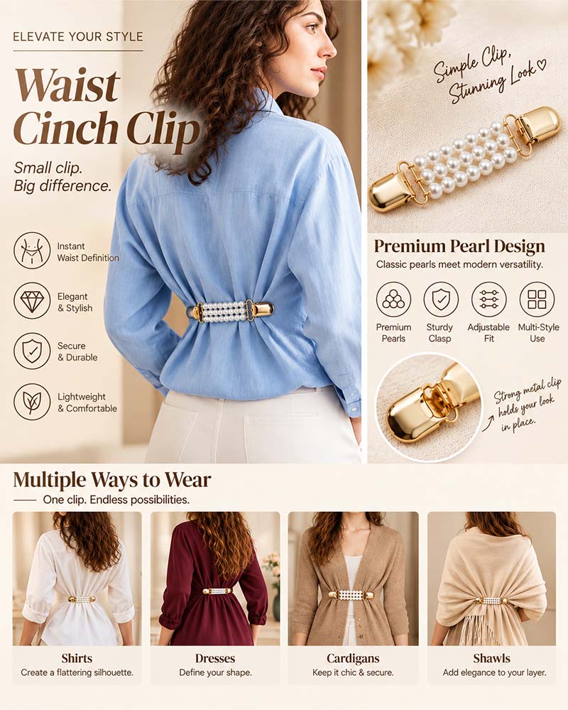 📿Multi-use Waist Cinch Clip | Cardigan & Shawl Clothing Fastener💎
