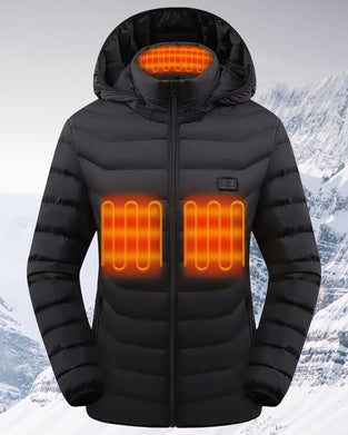 Smart Heating Hooded Cotton Coat