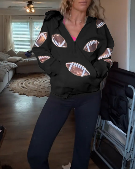 Rugby Sequin Hoodie
