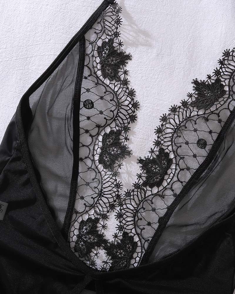 See-Through Backless Cutout One-Piece Lingerie