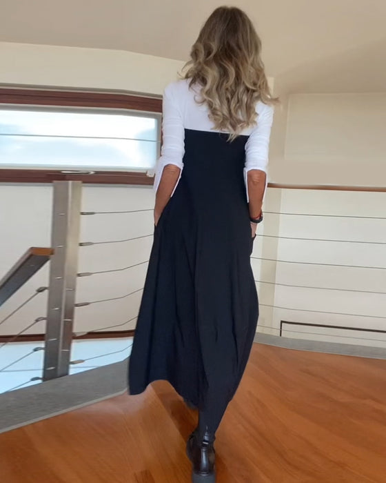 Fashionable solid color zipper pocket skirt