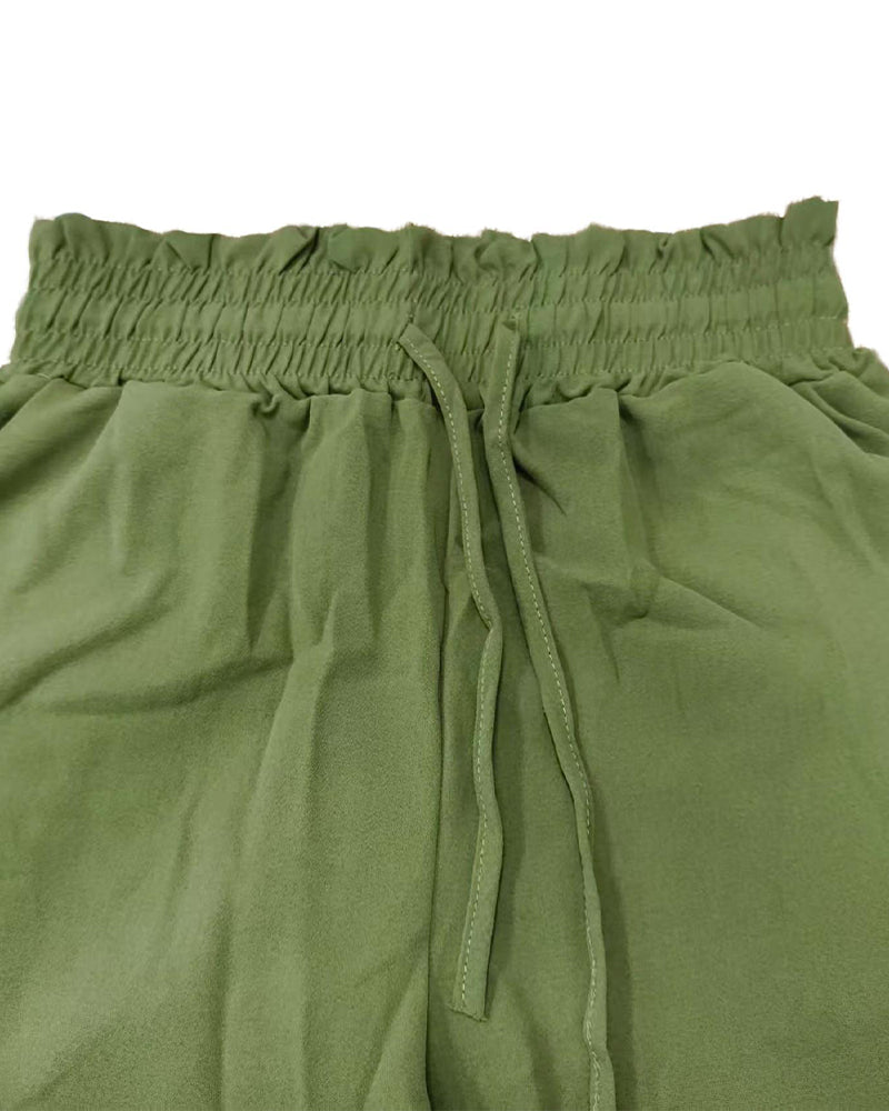 Drawstring Casual Wide-Leg Pants