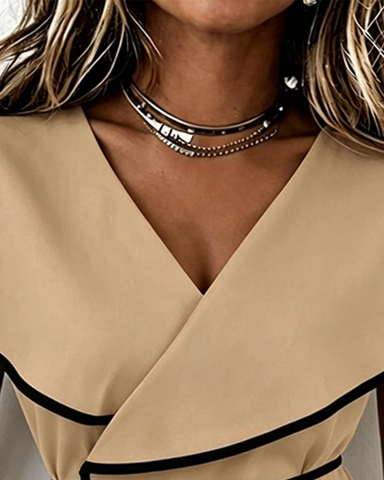 Ruffle Cross Tie Blouse