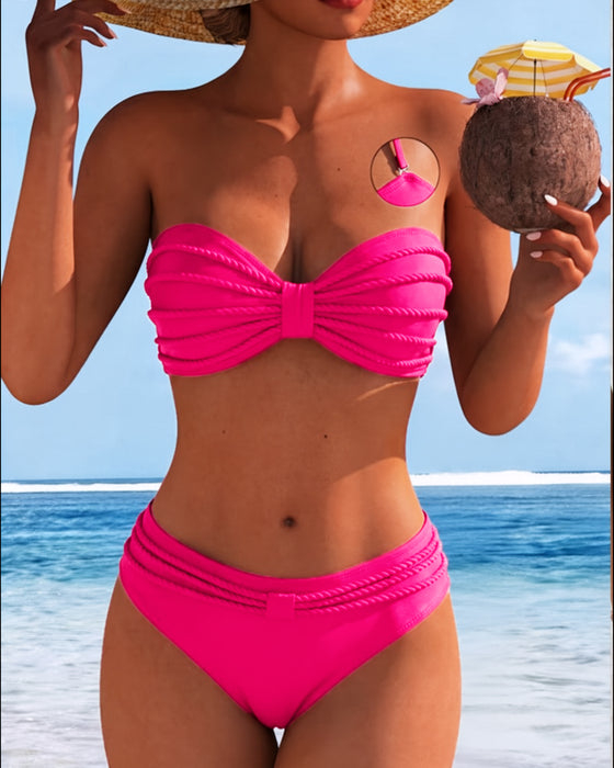 Solid Color Halter Neck Bikini