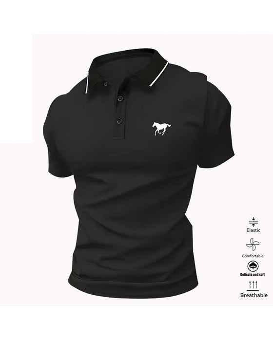Men's Lapel Short Sleeve T-Shirt