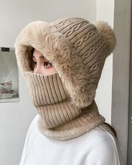 All-in-One Knitted Hat and Scarf