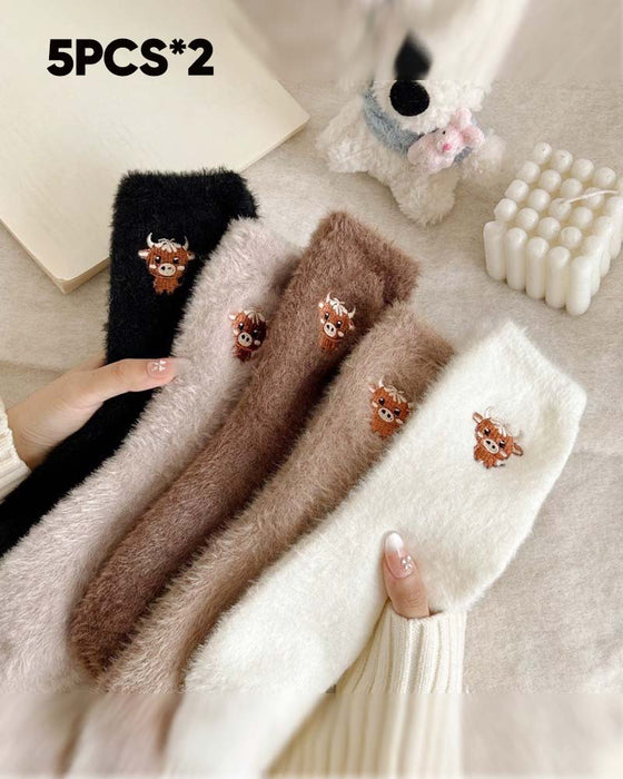 Cute Cow Slipper Socks