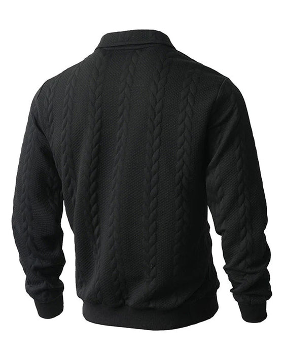 🔥Special Offers - Men's Casual Half-Zip Cable Knit Pullover