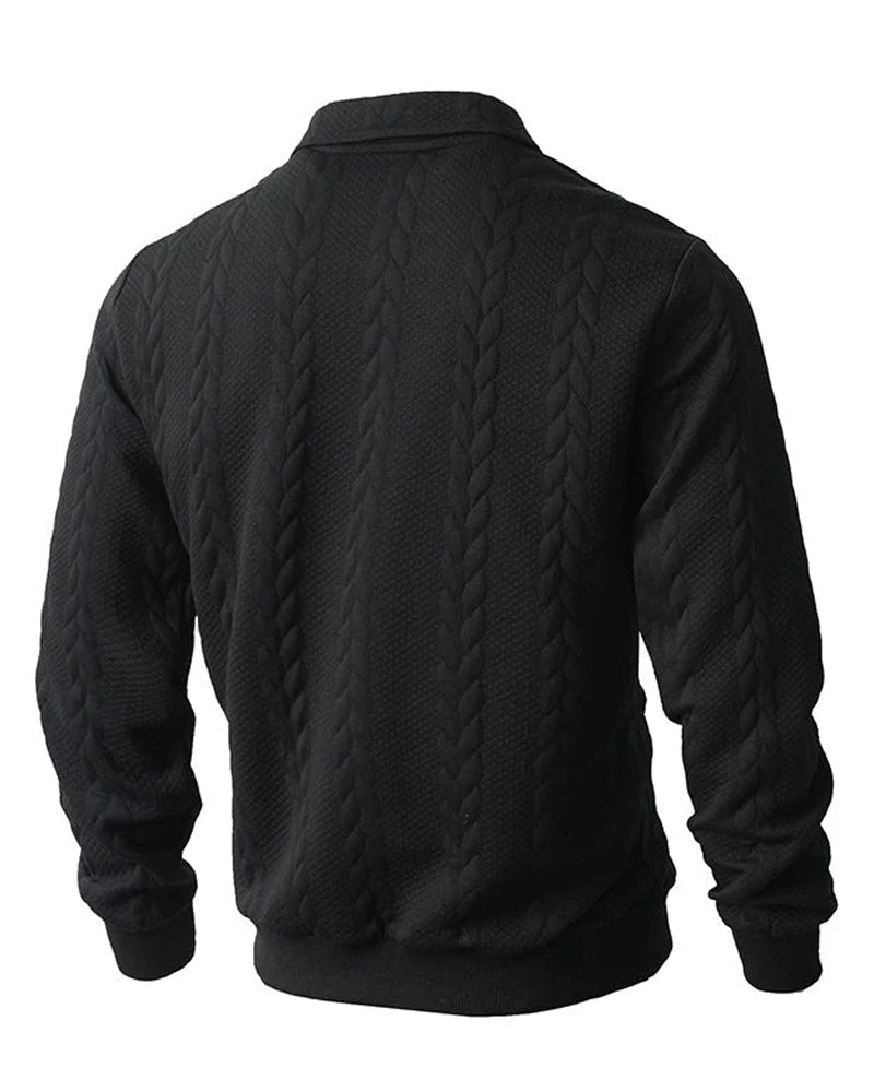 🔥Special Offers - Men's Casual Half-Zip Cable Knit Pullover