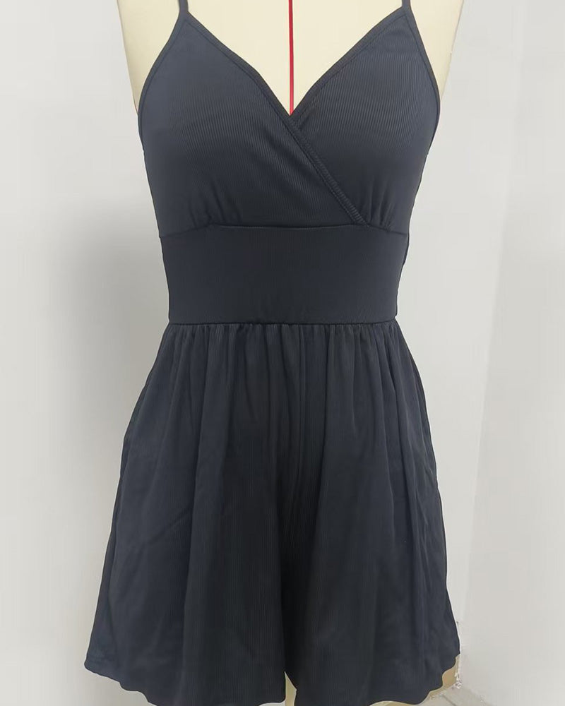 Solid Color Casual Jumpsuits