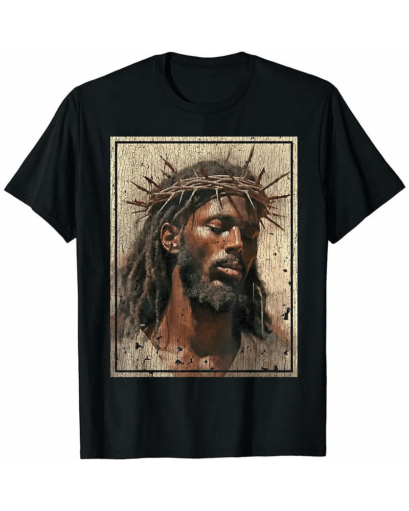 Men's Vintage Black Print T-Shirt