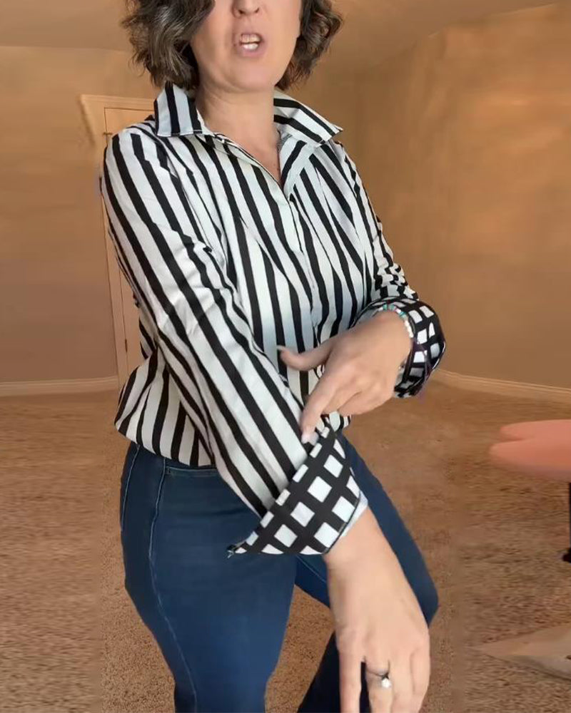 Vertical Striped Elegant Blouse