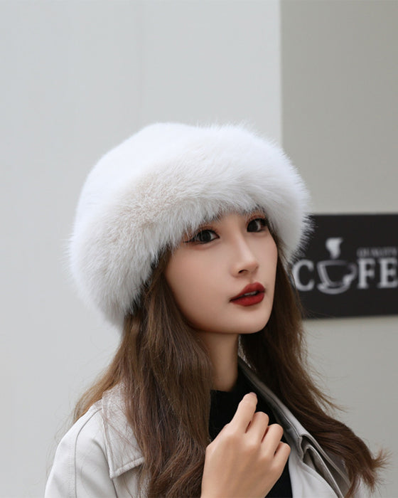 Mongolian Style Women's Thick Warm Plush Hat