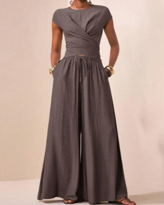 Cross Straps Two-Piece Set