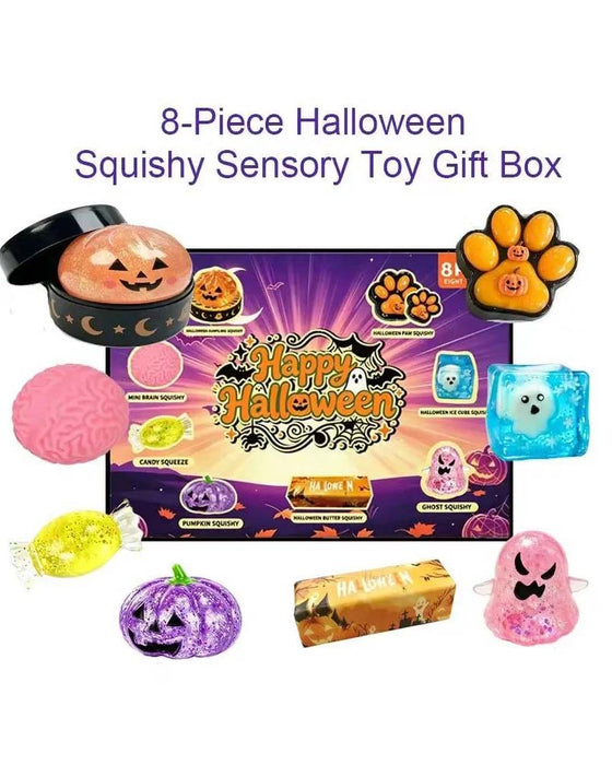 Halloween Cute Scary Ghost Maruko Squishy Squeeze Toy Set, Mini Portable Stress Toy, Sensory Products for Halloween Things, Party Treat Bag Fillers & Mini Gifts