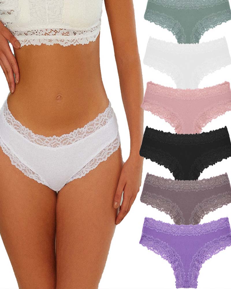 Ribbed-edge triangle panties