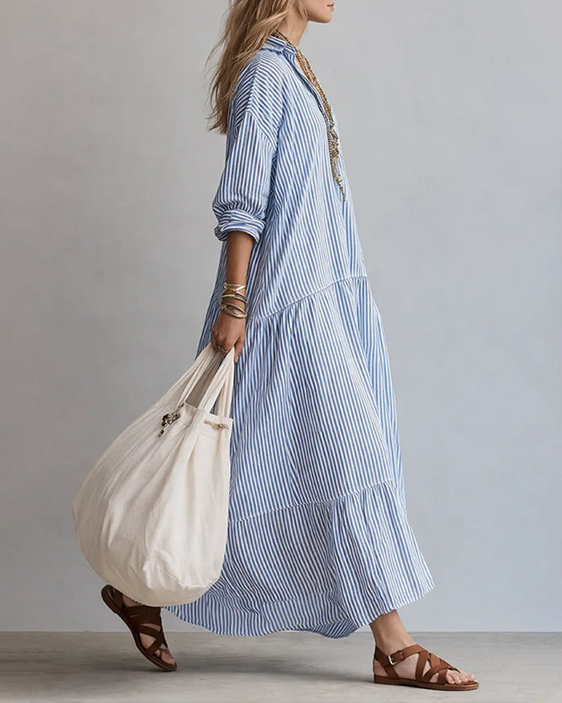Fashion Striped Long Dress