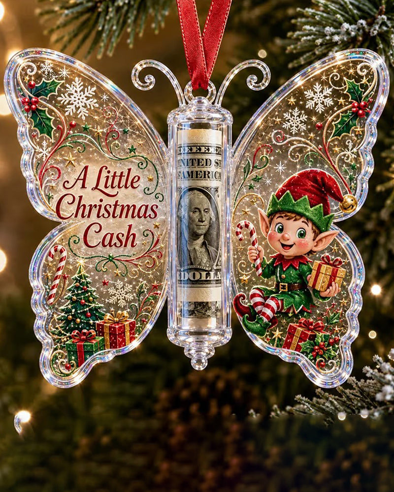 Butterfly Christmas Cash Gift Ornament