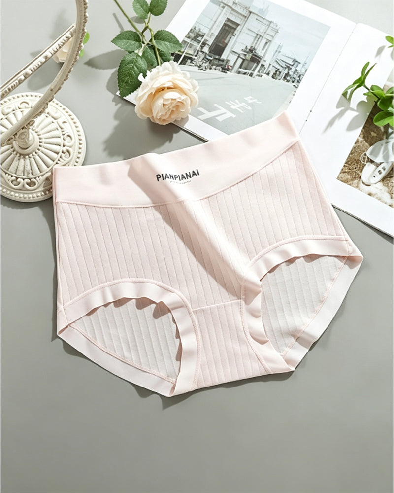 Solid Color High Waist Panties