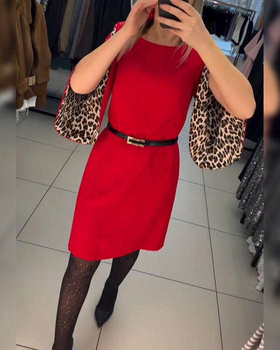 Flared Sleeves Fashionable Straight Dress